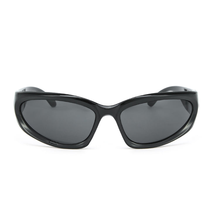 Futuristic Series Y2K Wraparound Sunglasses - Black
