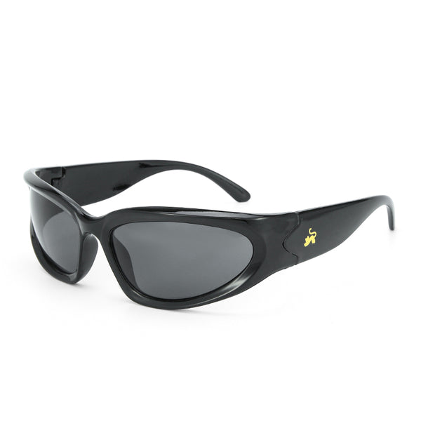 Futuristic Series Y2K Wraparound Sunglasses - Black