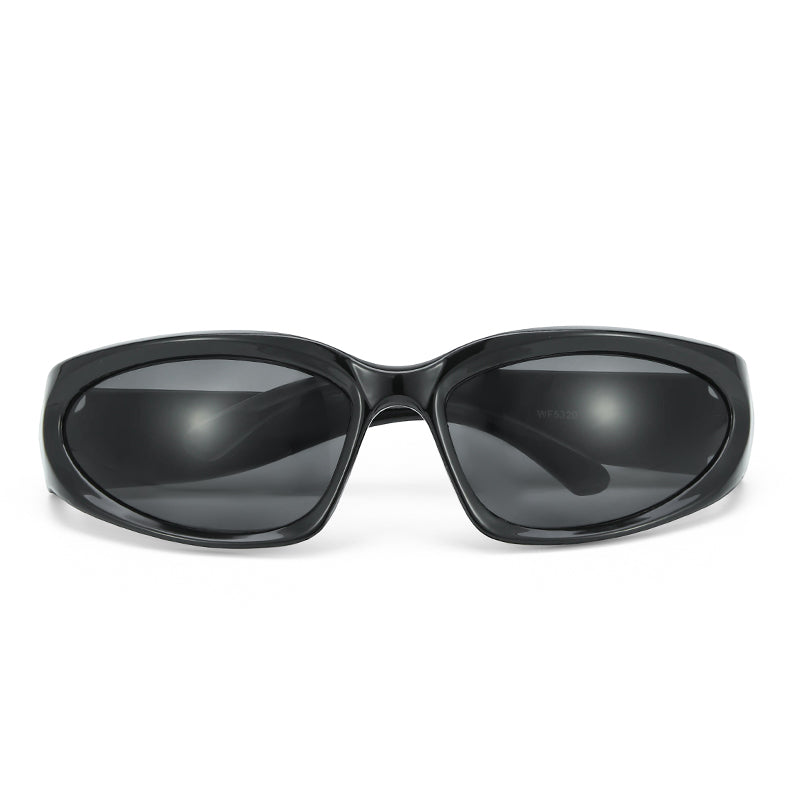 Futuristic Series Y2K Wraparound Sunglasses - Black