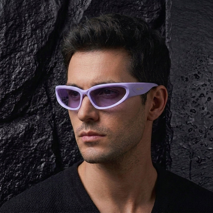 Futuristic Series Y2K Wraparound Sunglasses - Purple