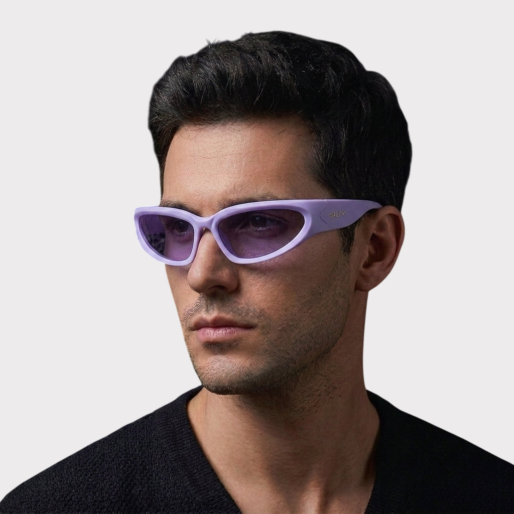 Futuristic Series Y2K Wraparound Sunglasses - Purple