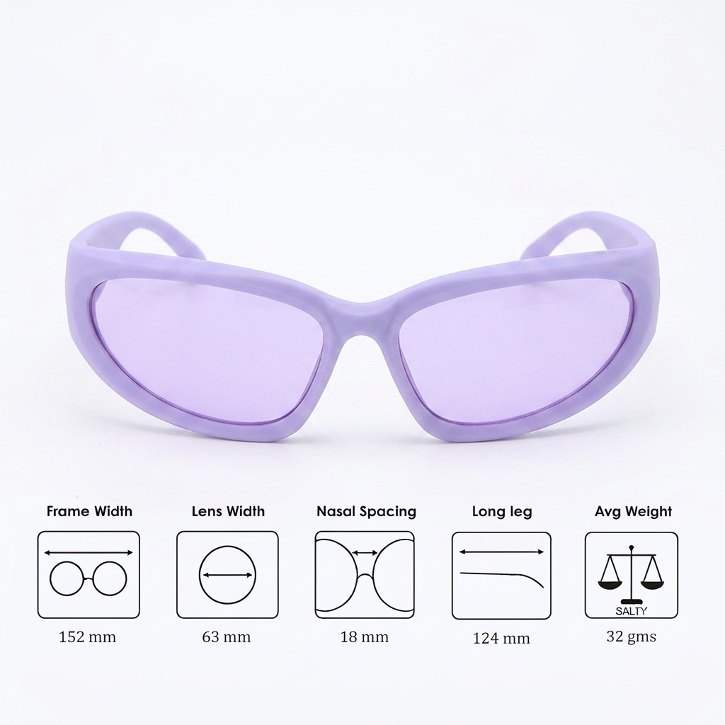 Futuristic Series Y2K Wraparound Sunglasses - Purple