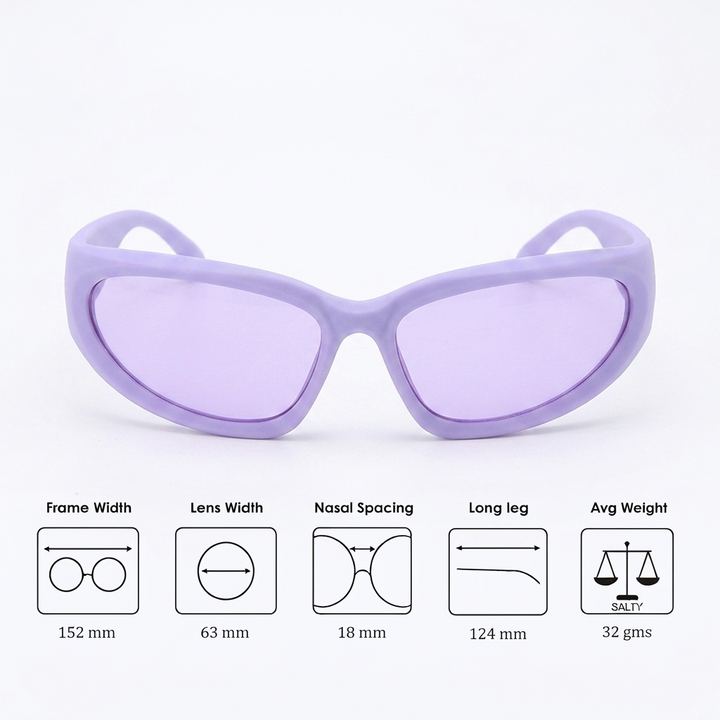 Futuristic Series Y2K Wraparound Sunglasses - Purple