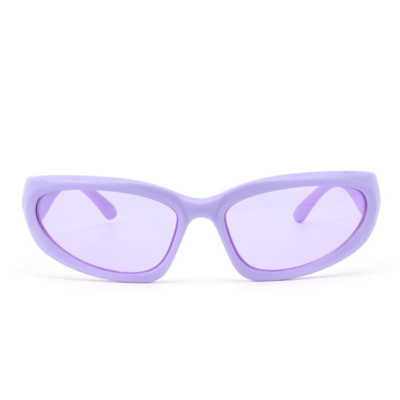 Futuristic Series Y2K Wraparound Sunglasses - Purple | Salty