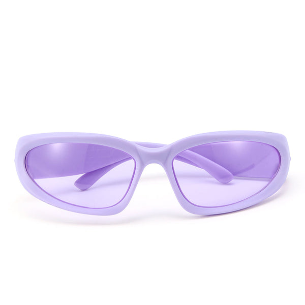 Futuristic Series Y2K Wraparound Sunglasses - Purple
