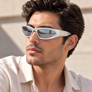 Futuristic Series Y2K Wraparound Sunglasses - Silver