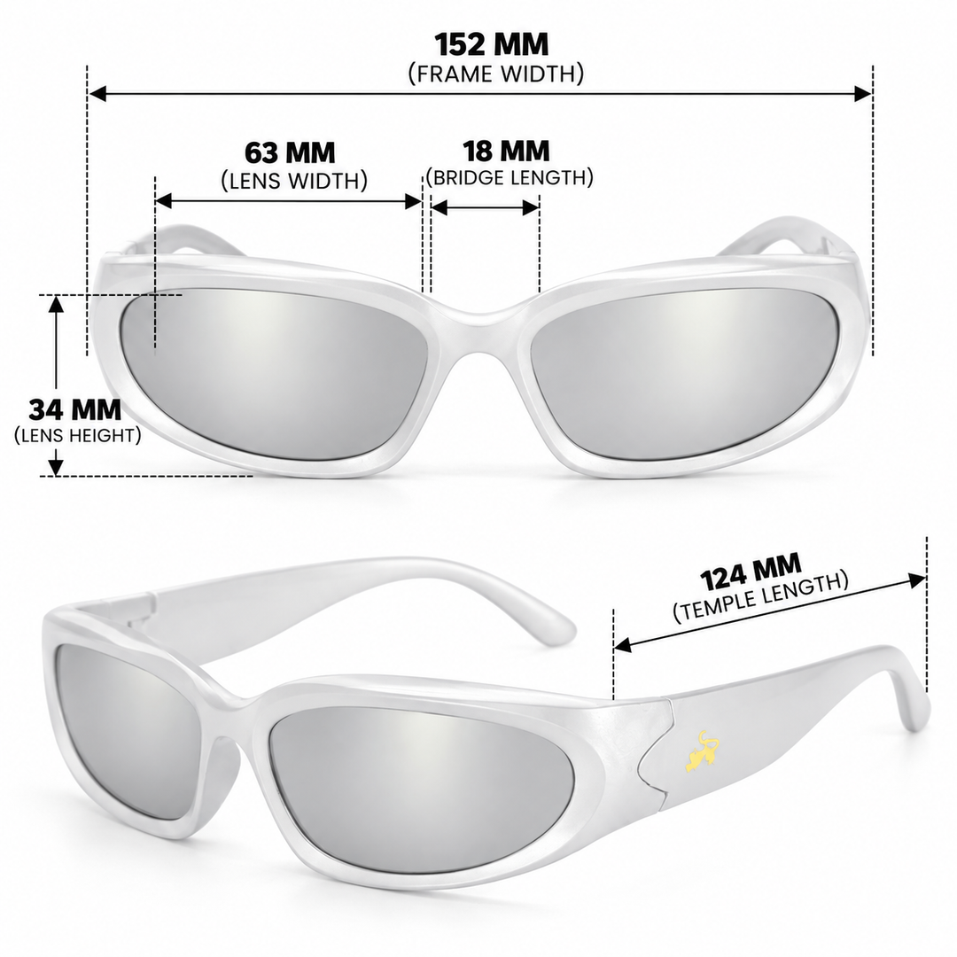 Futuristic Series Y2K Wraparound Sunglasses - Silver