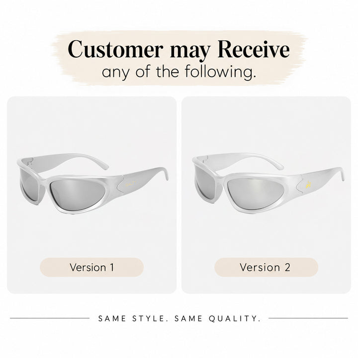 Futuristic Series Y2K Wraparound Sunglasses - Silver