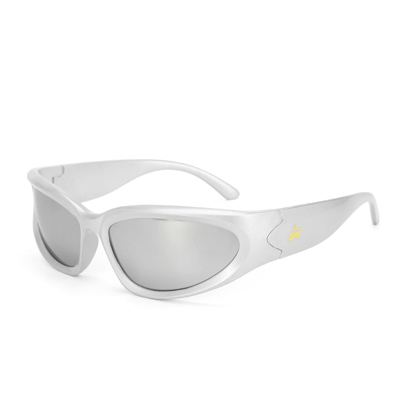 Futuristic Series Y2K Wraparound Sunglasses - Silver