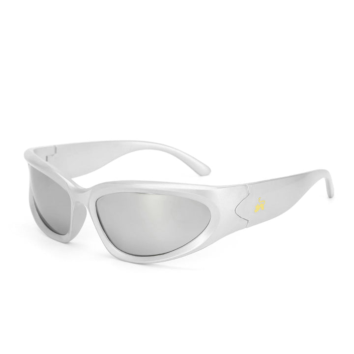 Futuristic Series Y2K Wraparound Sunglasses - Silver