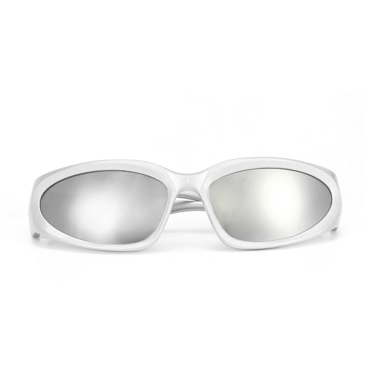 Futuristic Series Y2K Wraparound Sunglasses - Silver