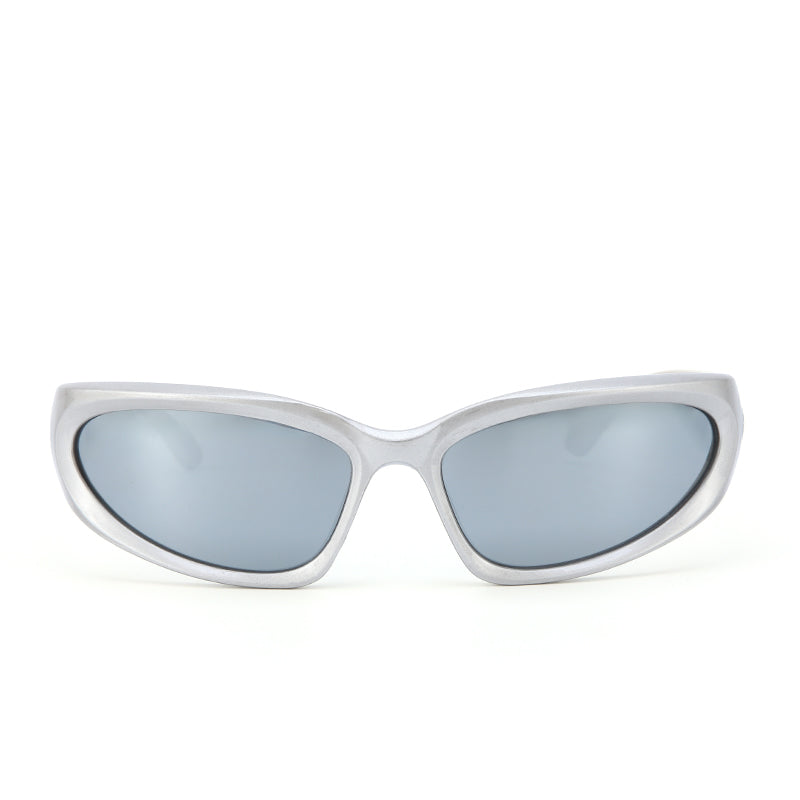 Futuristic Series Y2K Wraparound Sunglasses - Silver | Salty