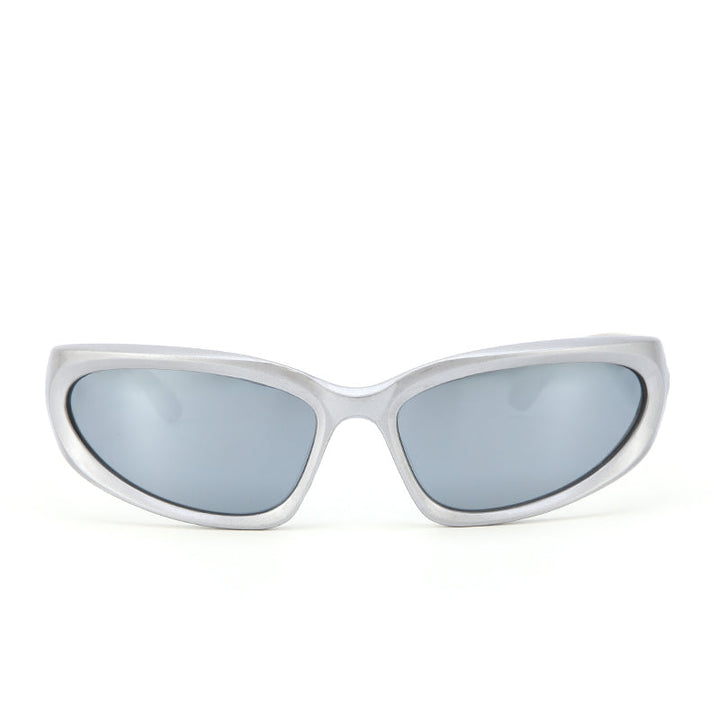 Futuristic Series Y2K Wraparound Sunglasses - Silver | Salty