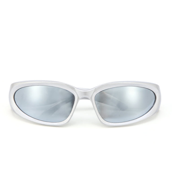 Futuristic Series Y2K Wraparound Sunglasses - Silver | Salty