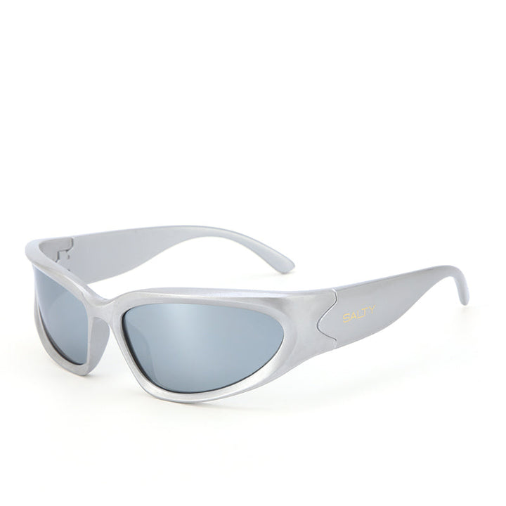Futuristic Series Y2K Wraparound Sunglasses - Silver | Salty