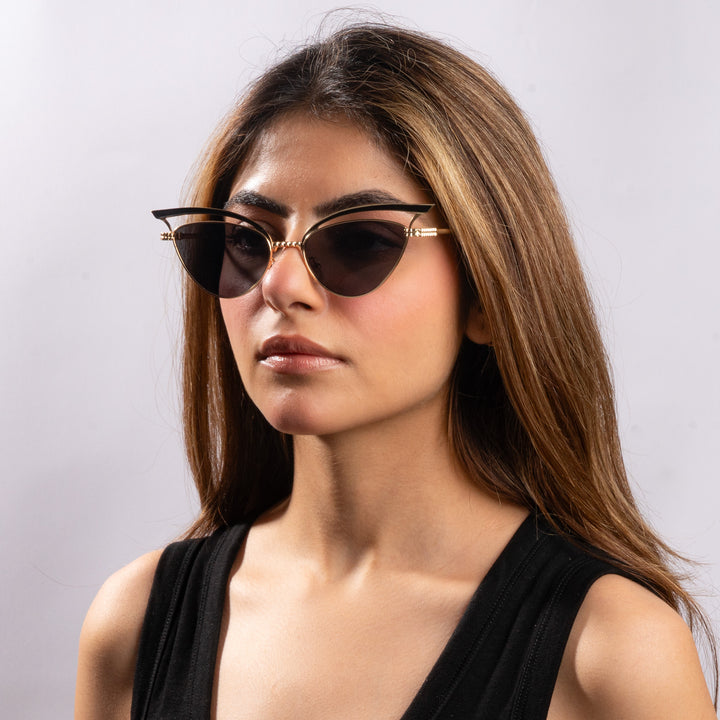 Luxe Arc Cat-Eye Shades – Black