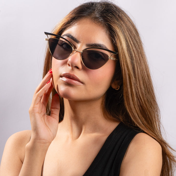 Luxe Arc Cat-Eye Shades – Black