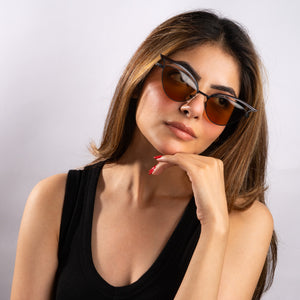 Luxe Arc Cat-Eye Shades – Brown