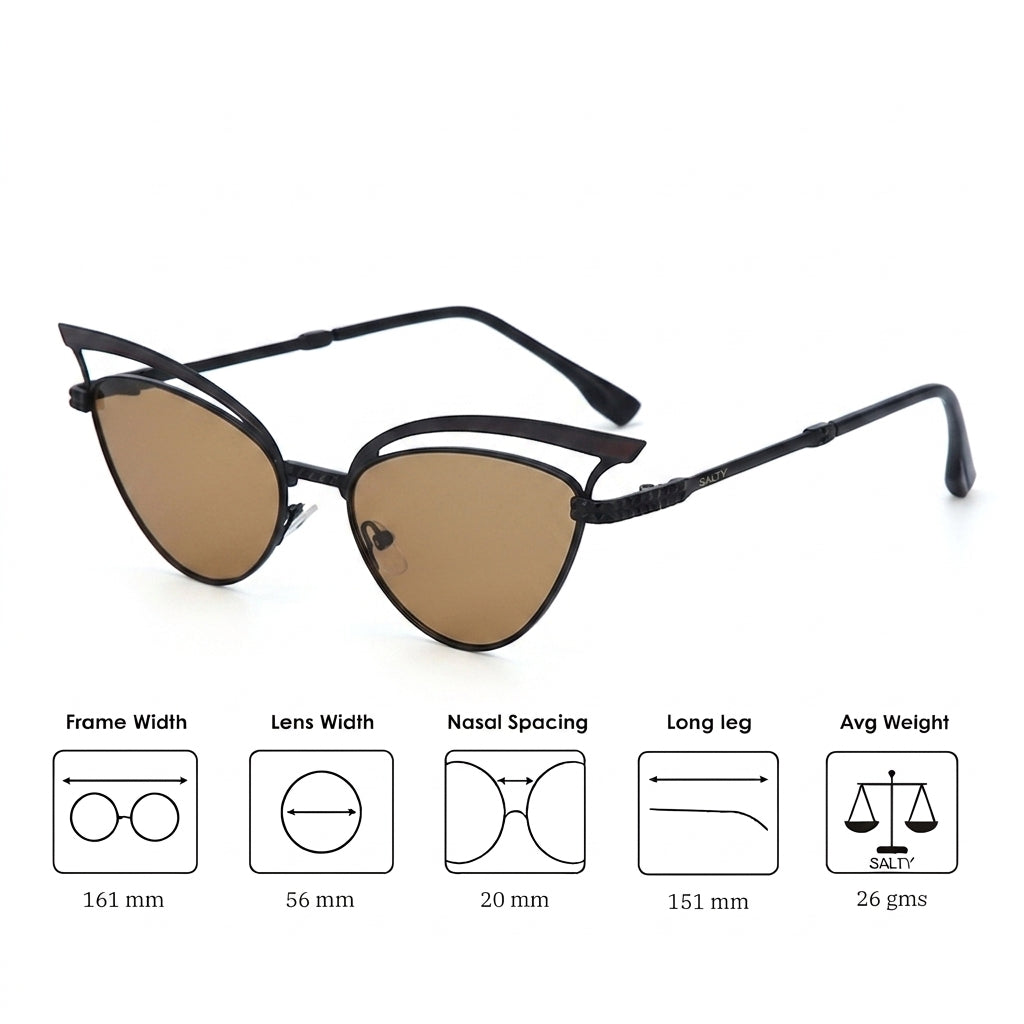 Luxe Arc Cat-Eye Shades – Brown
