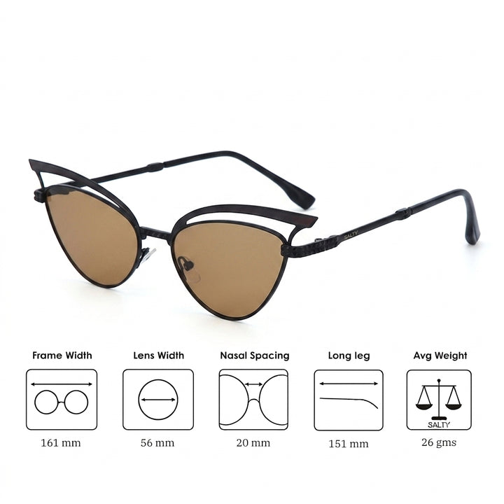 Luxe Arc Cat-Eye Shades – Brown