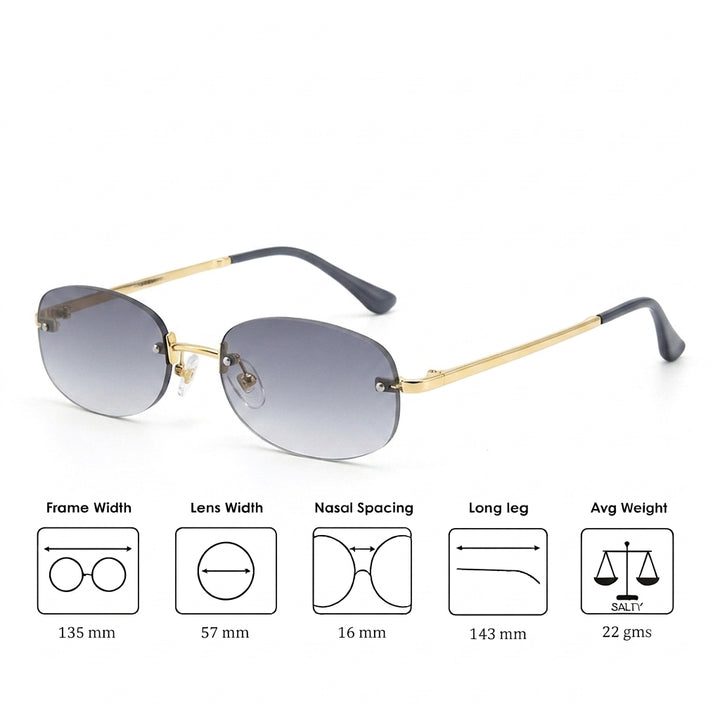 Aero Rimless Edge Shades - Smoke
