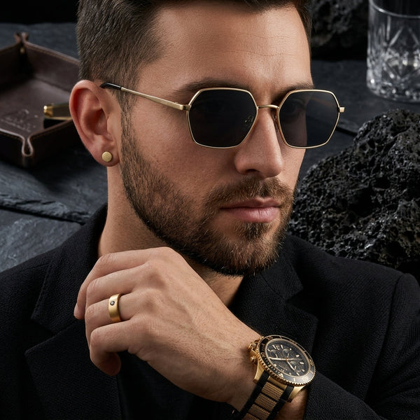 Goldline Hex Edge Shades – Black