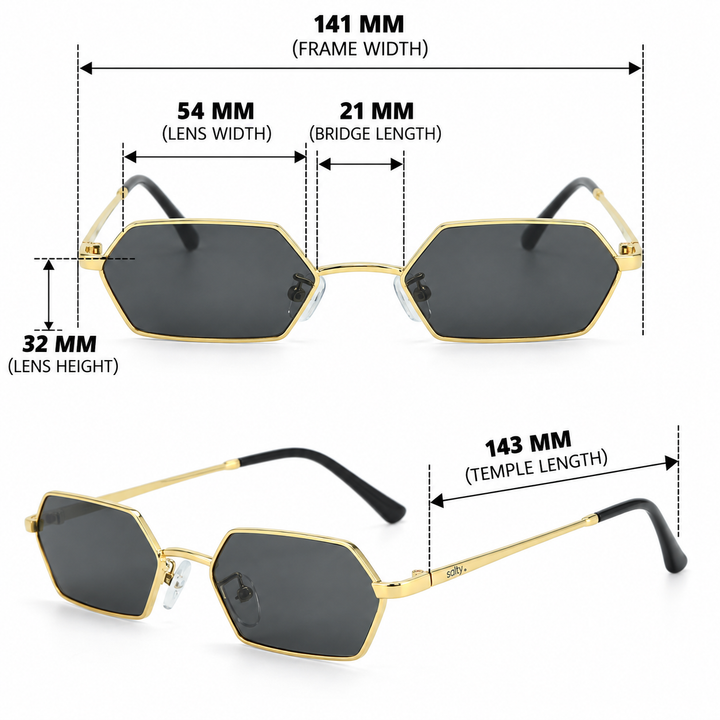 Goldline Hex Edge Shades – Black
