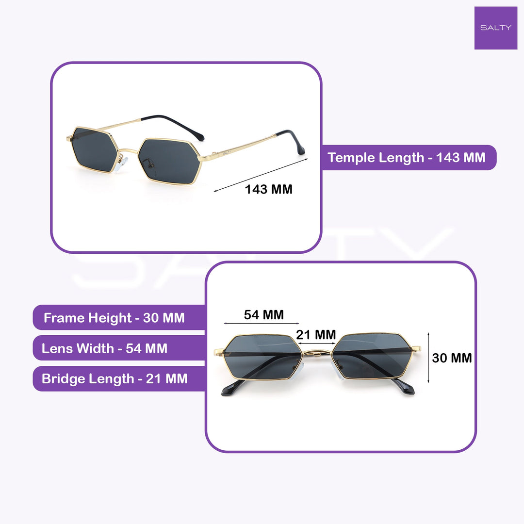 Goldline Hex Edge Shades – Black | Salty