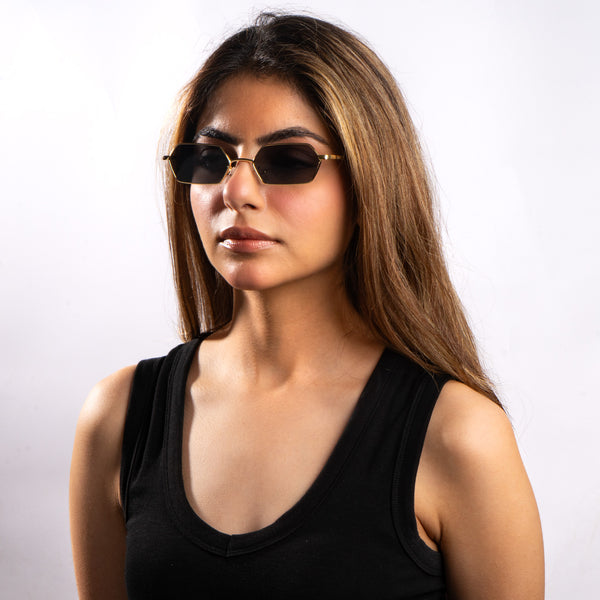 Goldline Hex Edge Shades – Black