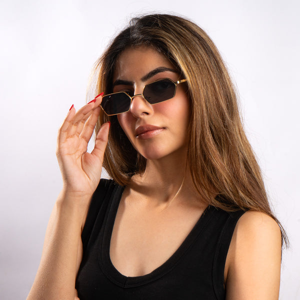 Goldline Hex Edge Shades – Black