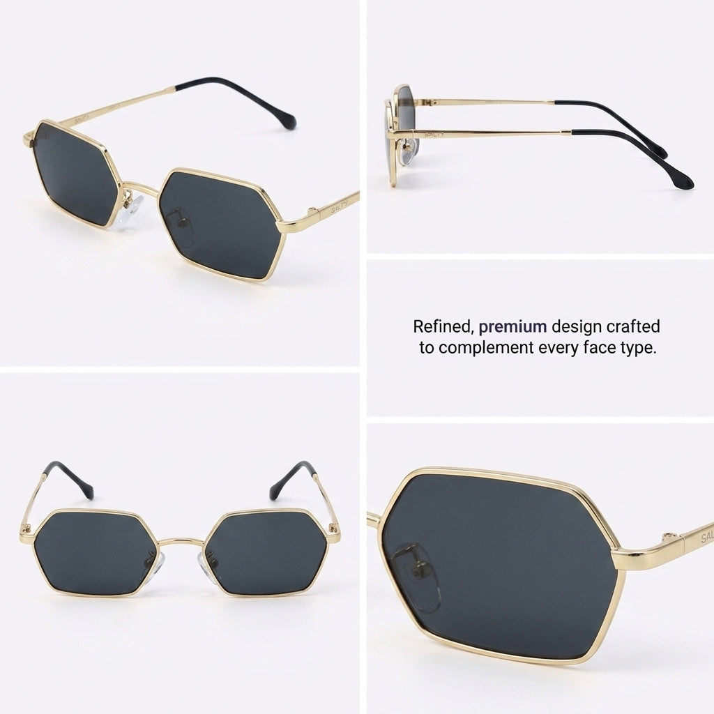 Goldline Hex Edge Shades – Black