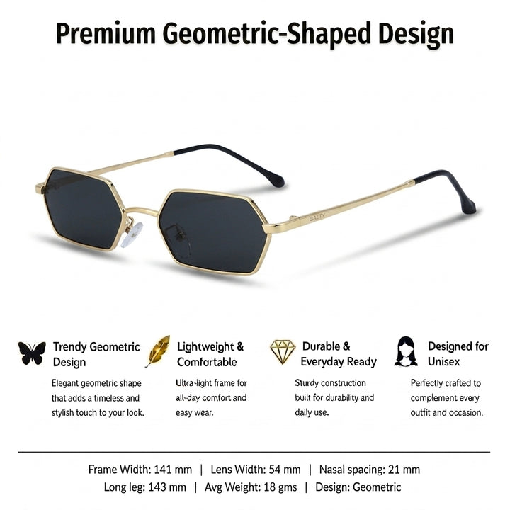Goldline Hex Edge Shades – Black