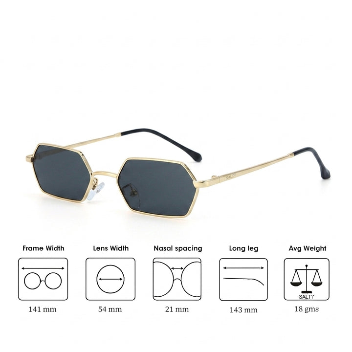 Goldline Hex Edge Shades – Black