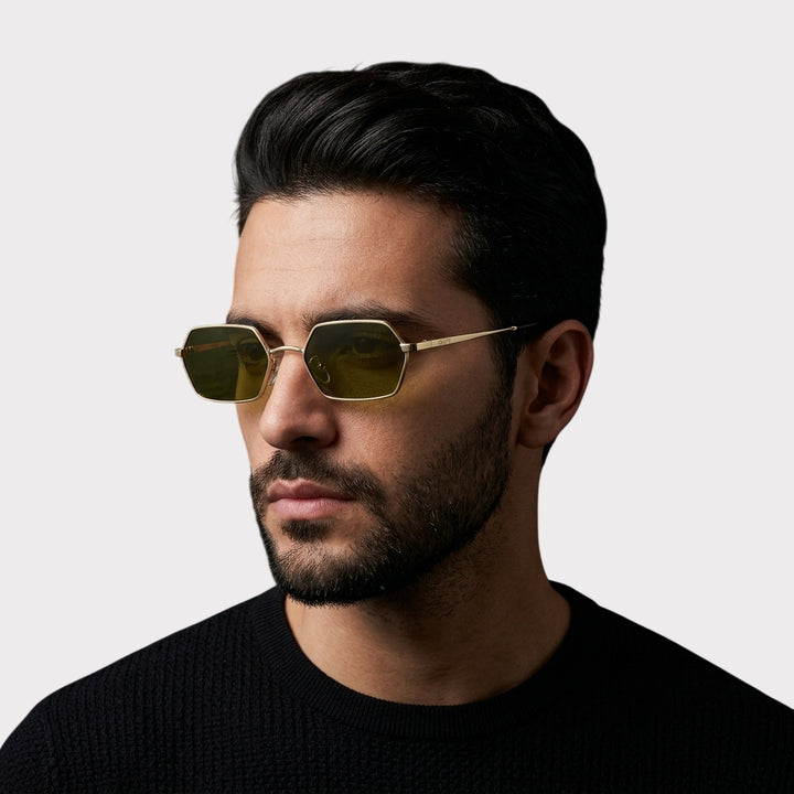 Amberline Hex Edge Shades – Gold