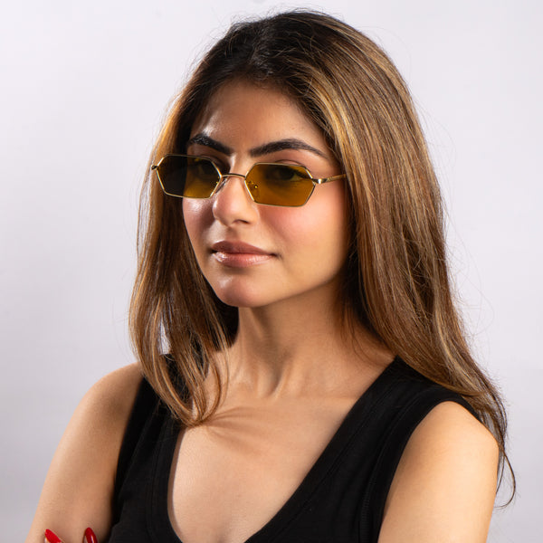Amberline Hex Edge Shades – Gold