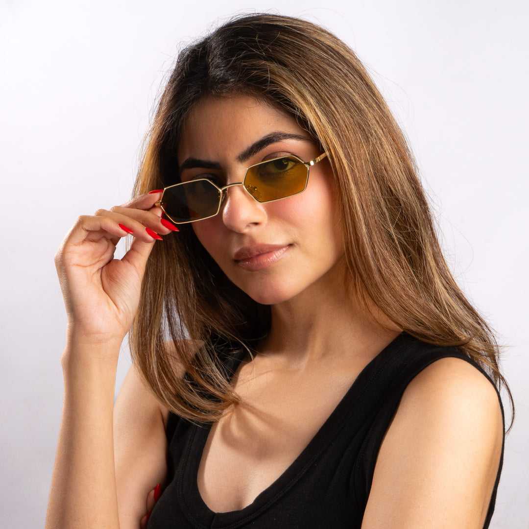 Amberline Hex Edge Shades – Gold