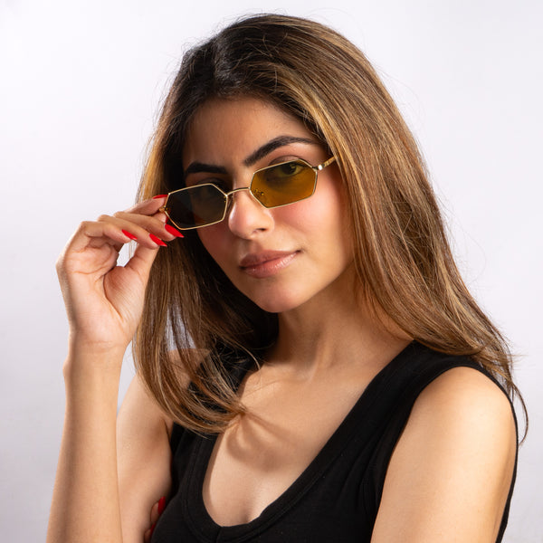 Amberline Hex Edge Shades – Gold