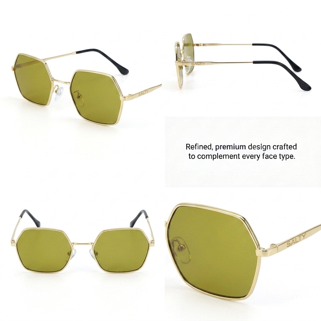 Amberline Hex Edge Shades – Gold