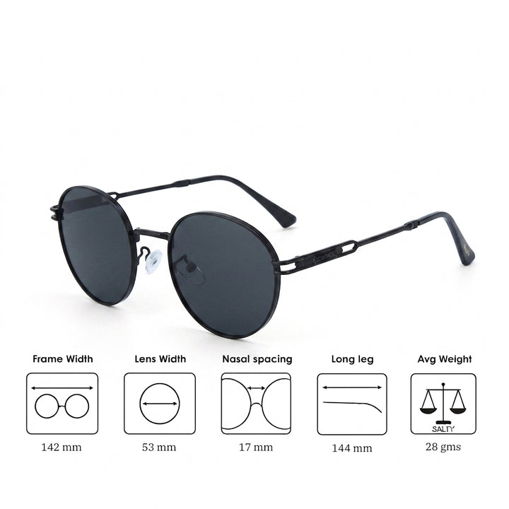 Classic Round Edge Shades – Black