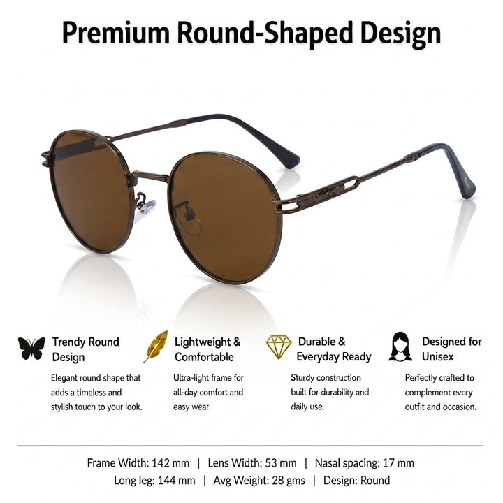 Classic Round Edge Shades – Brown