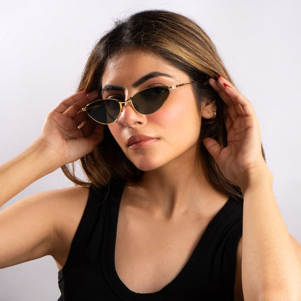 Heritage Clubmaster Shades – Green Gold