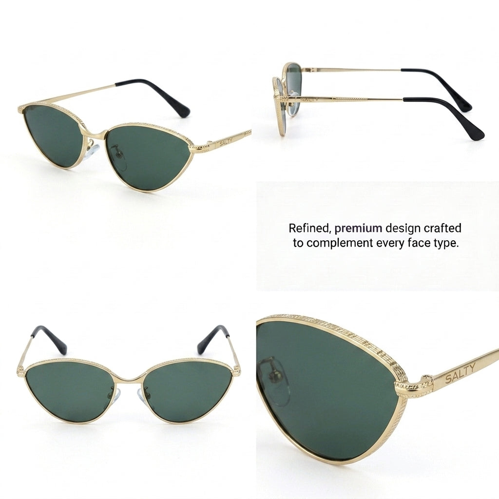 Heritage Clubmaster Shades – Green Gold