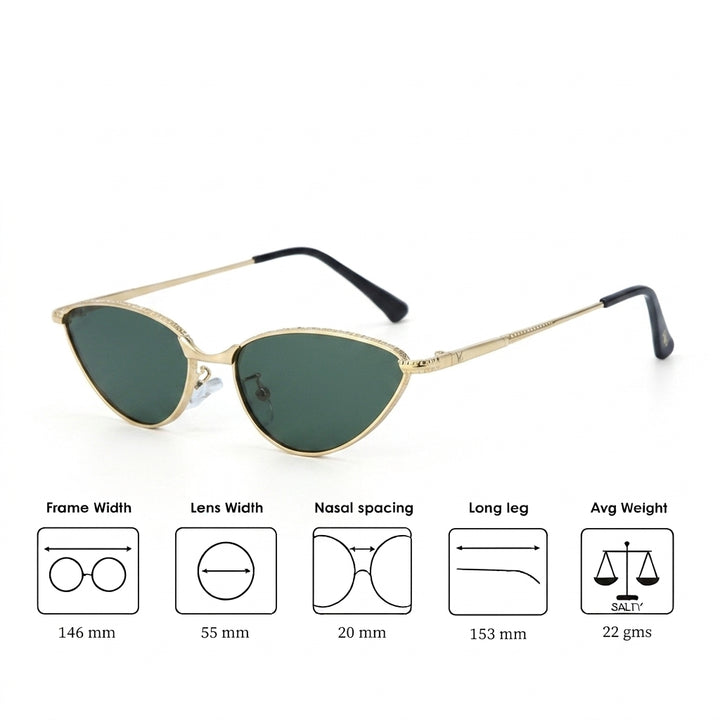 Heritage Clubmaster Shades – Green Gold