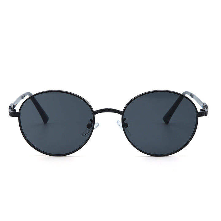 Midnight Luxe Round Shades – Black | Salty