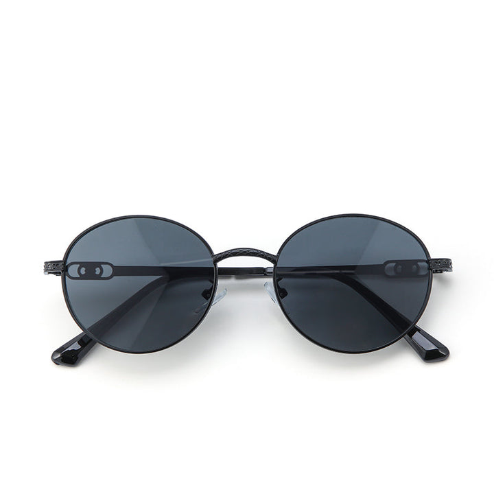 Midnight Luxe Round Shades – Black | Salty