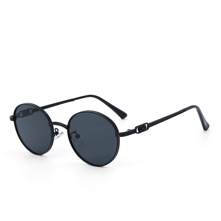 Midnight Luxe Round Shades – Black | Salty