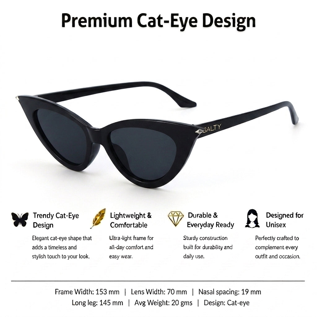 Fierce Cat-Eye Shades – Black