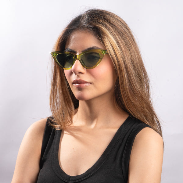 Lime Cat-Eye Shades – Green