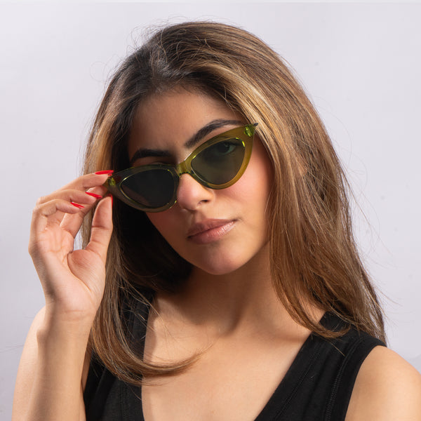 Lime Cat-Eye Shades – Green