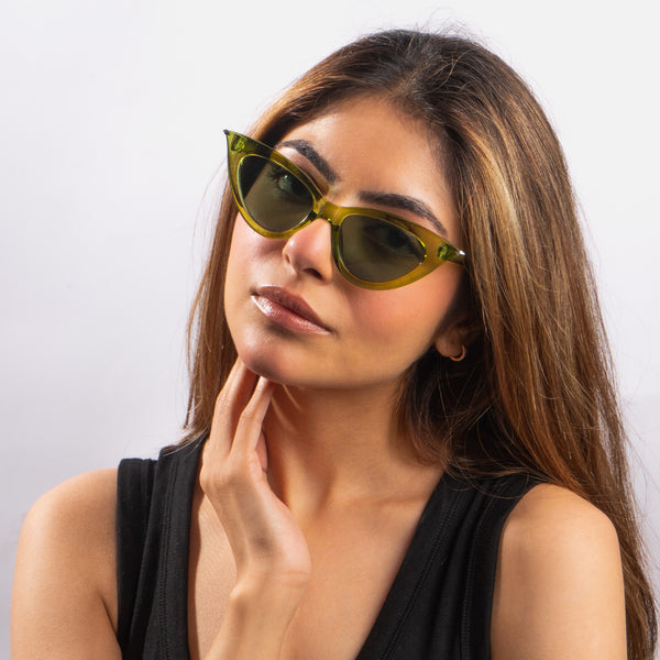 Lime Cat-Eye Shades – Green